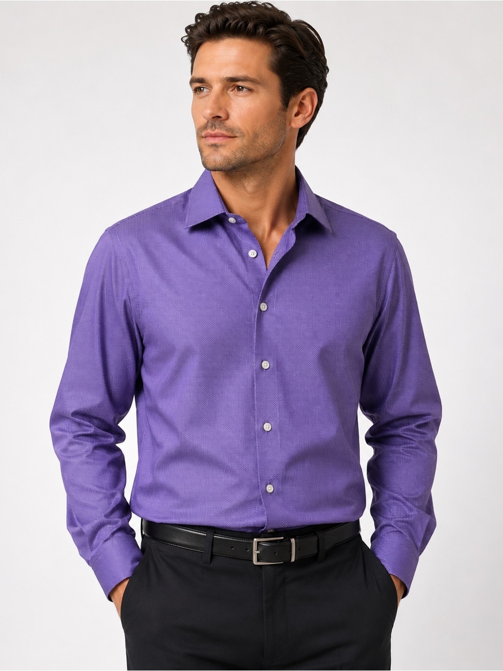 Michael Michael Kors Purple Long Sleeve Dress Shirt